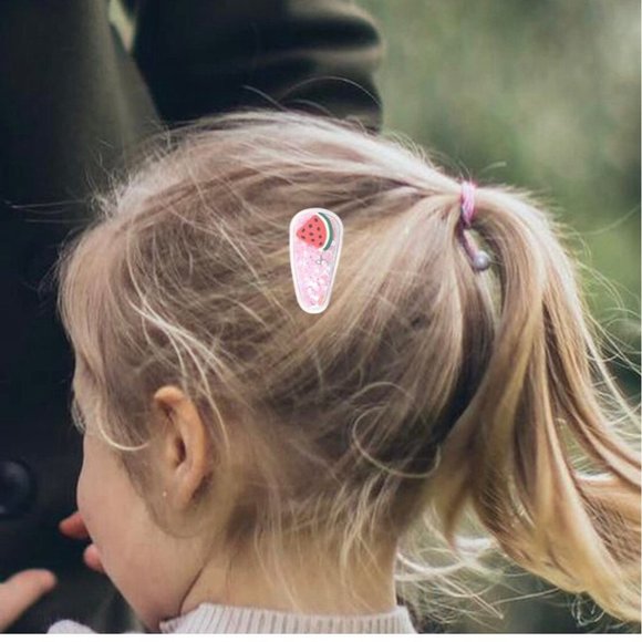 5 PCs Confetti Fruit Shaker Snap Hair Clips for Girls and Adults - Picture 11 of 13